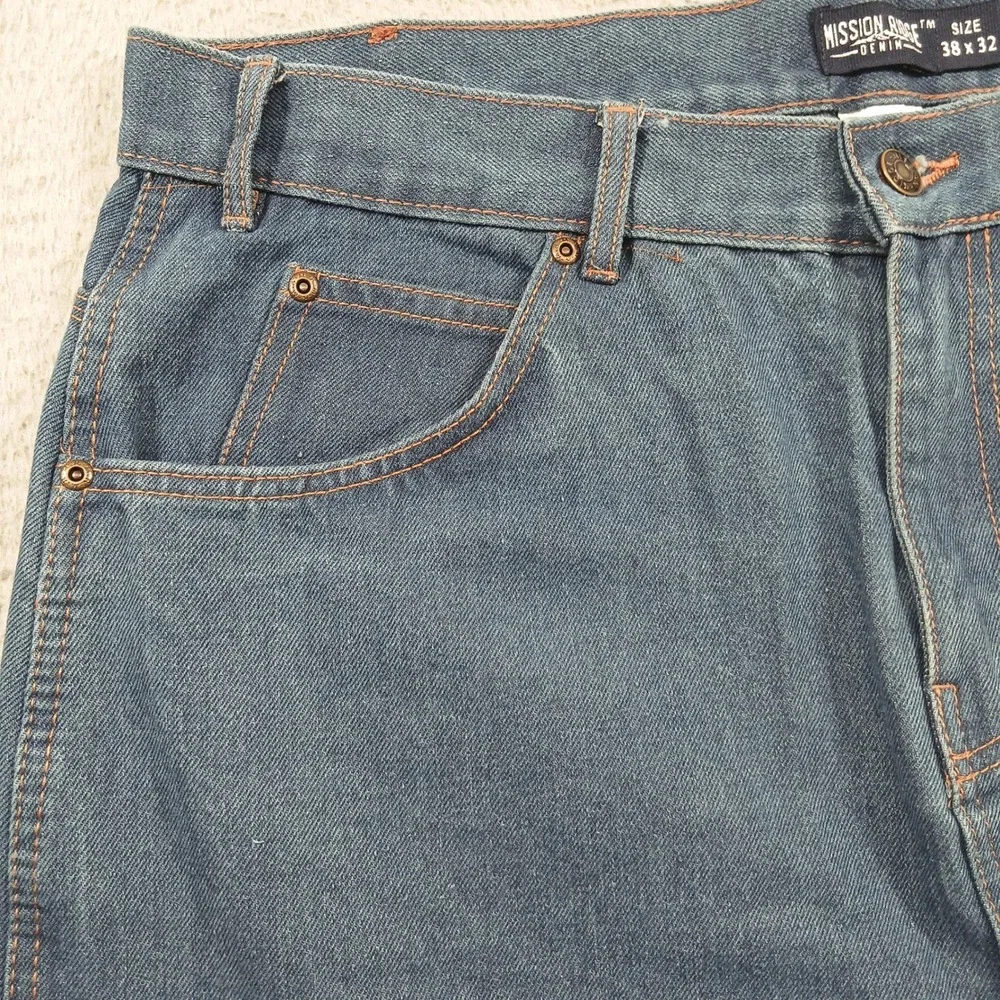Mission Ridge Denim Men's 38x32 Blue Straight Fit 100% Cotton‎ Jeans EUC